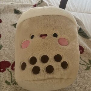 Cute Bubble Tea Plush Toy with heating pad